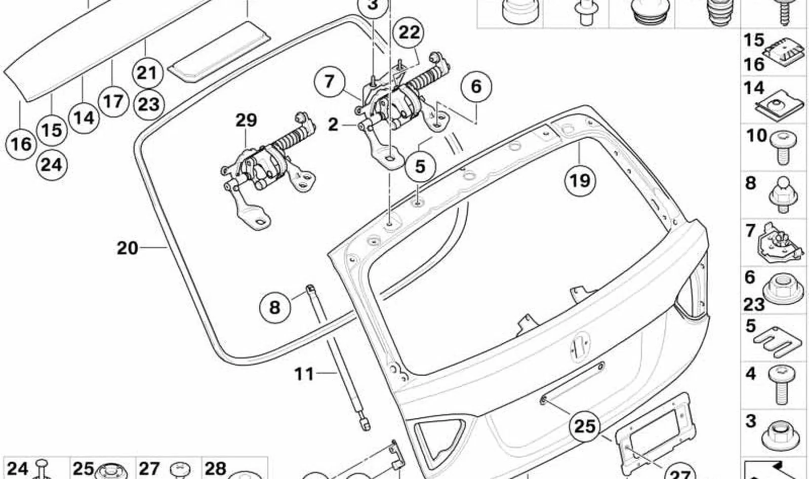 Bisagra de tapa de portamaletas izquierda OEM 41627054049 para BMW Serie 3 E91, E91 LCI. Original BMW. - Image 3
