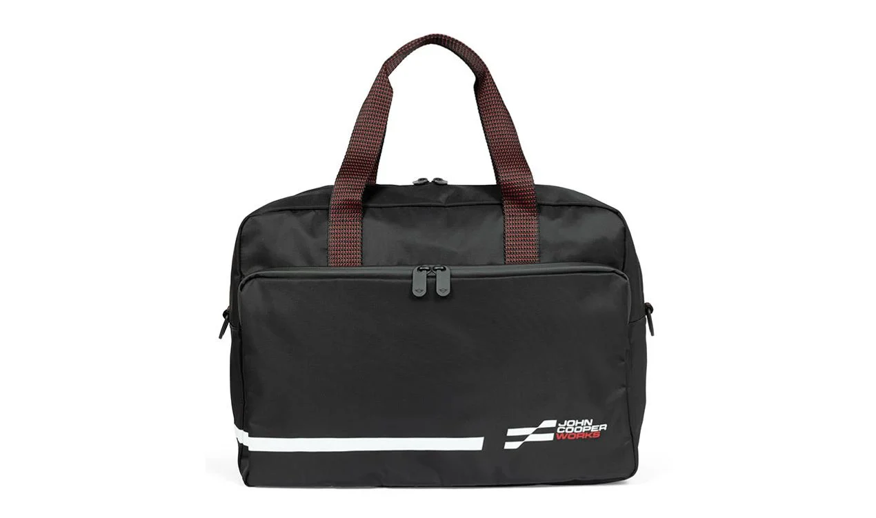 Bolsa de viaje JCW negro para MINI, OEM 80225B54F32. Original MINI.