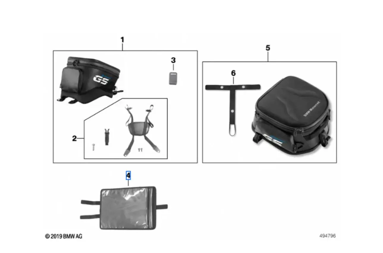 Bolsa sobredepósito con compartimento para mapas OEM 77452457813 para motos BMW R1200GS, R1250GS, S1000XR, F750GS, F850GS... y más. Original BMW Motorrad. - Image 2