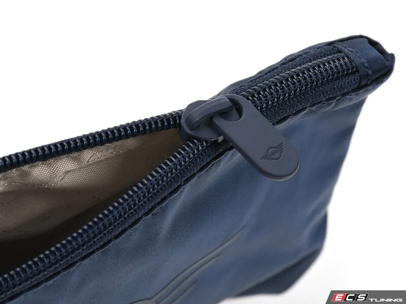 Bolsa tipo pouch con cremallera MINI Soft Wing Logo índigo/plata OEM 80225B320D5 para MINI. Original MINI. - Image 3