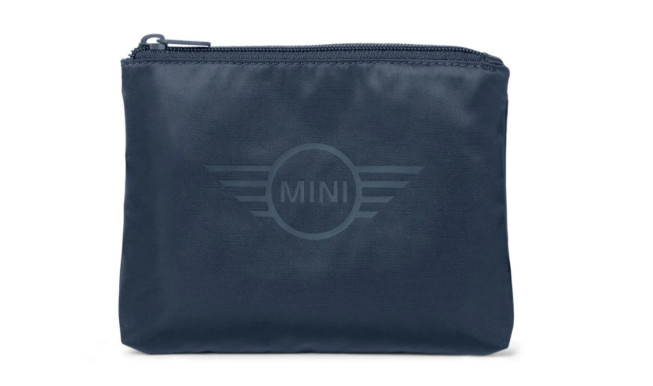 Bolsa tipo pouch con cremallera MINI Soft Wing Logo índigo/plata OEM 80225B320D5 para MINI. Original MINI. - Image 5