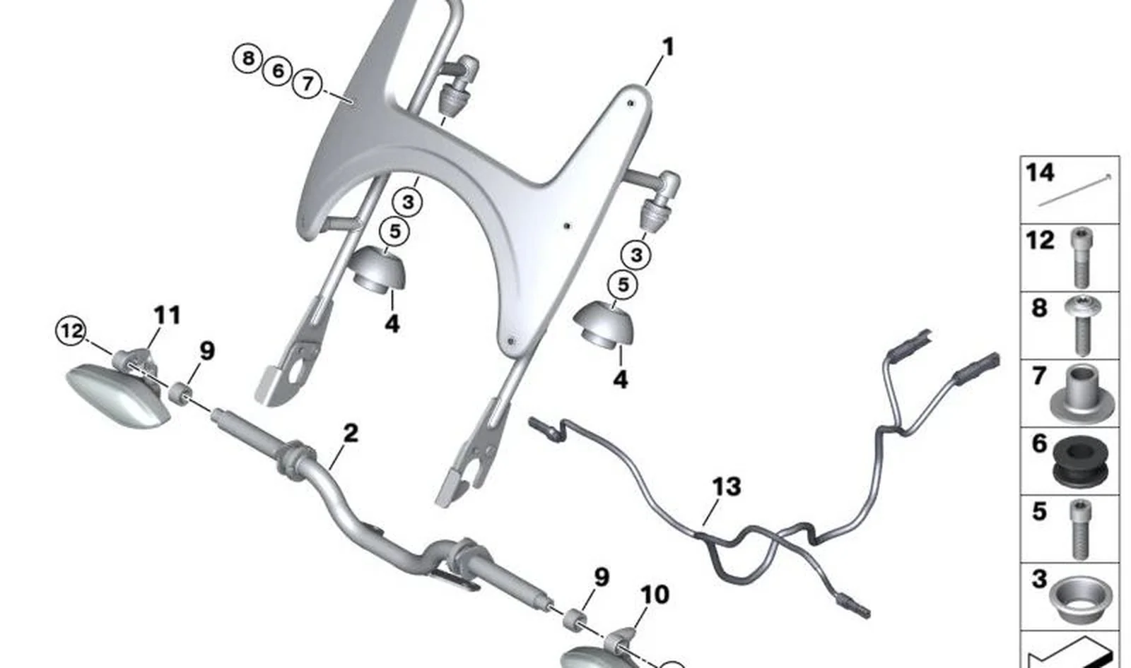Boquilla de inserción OEM 46639480727 para motos BMW R18, R18 Classic, R18 Roctane. Original BMW Motorrad.