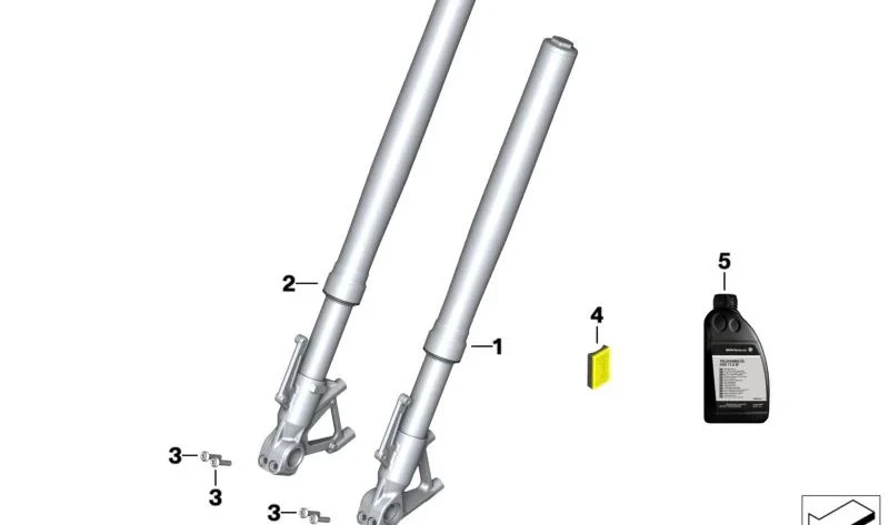 Brazo de horquilla negro derecho OEM 31429480488 para motos BMW F900R (K83), F900R A2 (K83). Original BMW Motorrad.