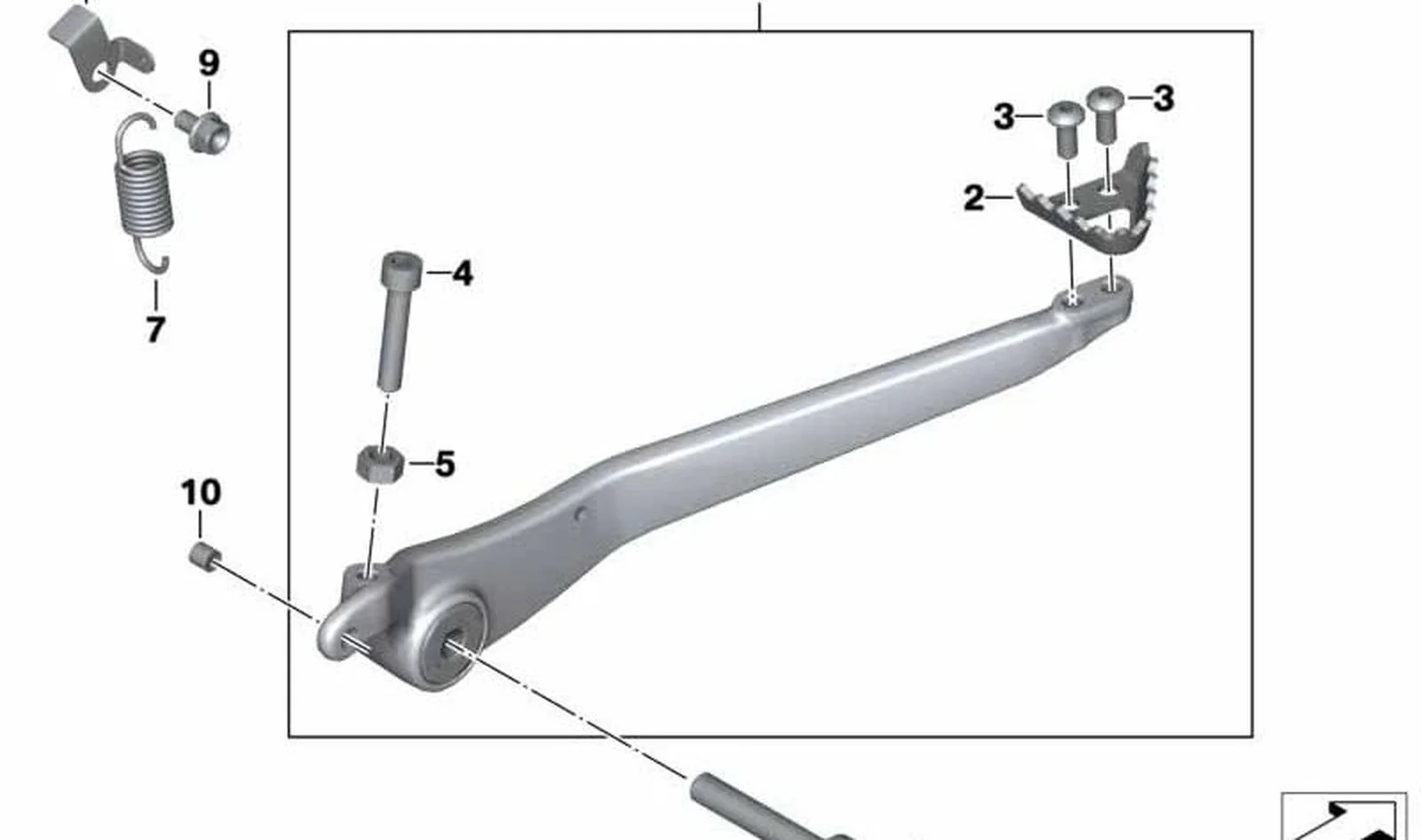 Bulón cojinete OEM 35217711352 para BMW Motorrad G 450X K16 (2008-2011). Original BMW Motorrad.