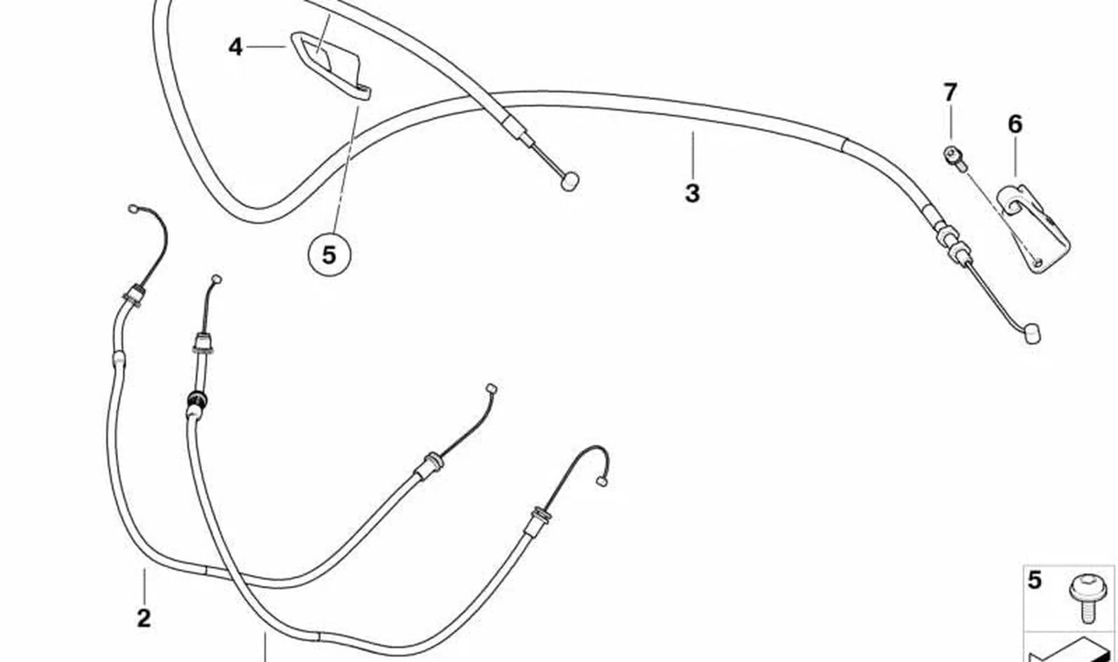 Cable acelerador cerrador OEM 32737724095 para motos BMW S 1000 RR (K46) 2009-2011. Original BMW Motorrad.