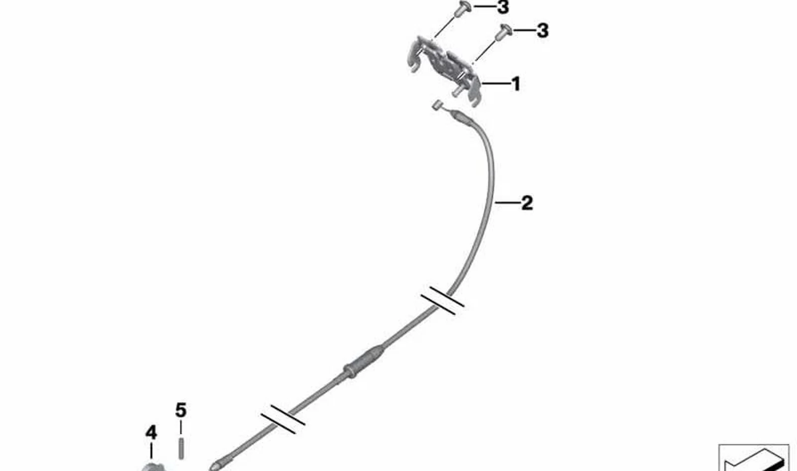 Cable Bowden bloqueo de asiento OEM 51257725202 para BMW Motorrad C 600 Sport, C 650 Sport, C 650 GT. Original BMW Motorrad.