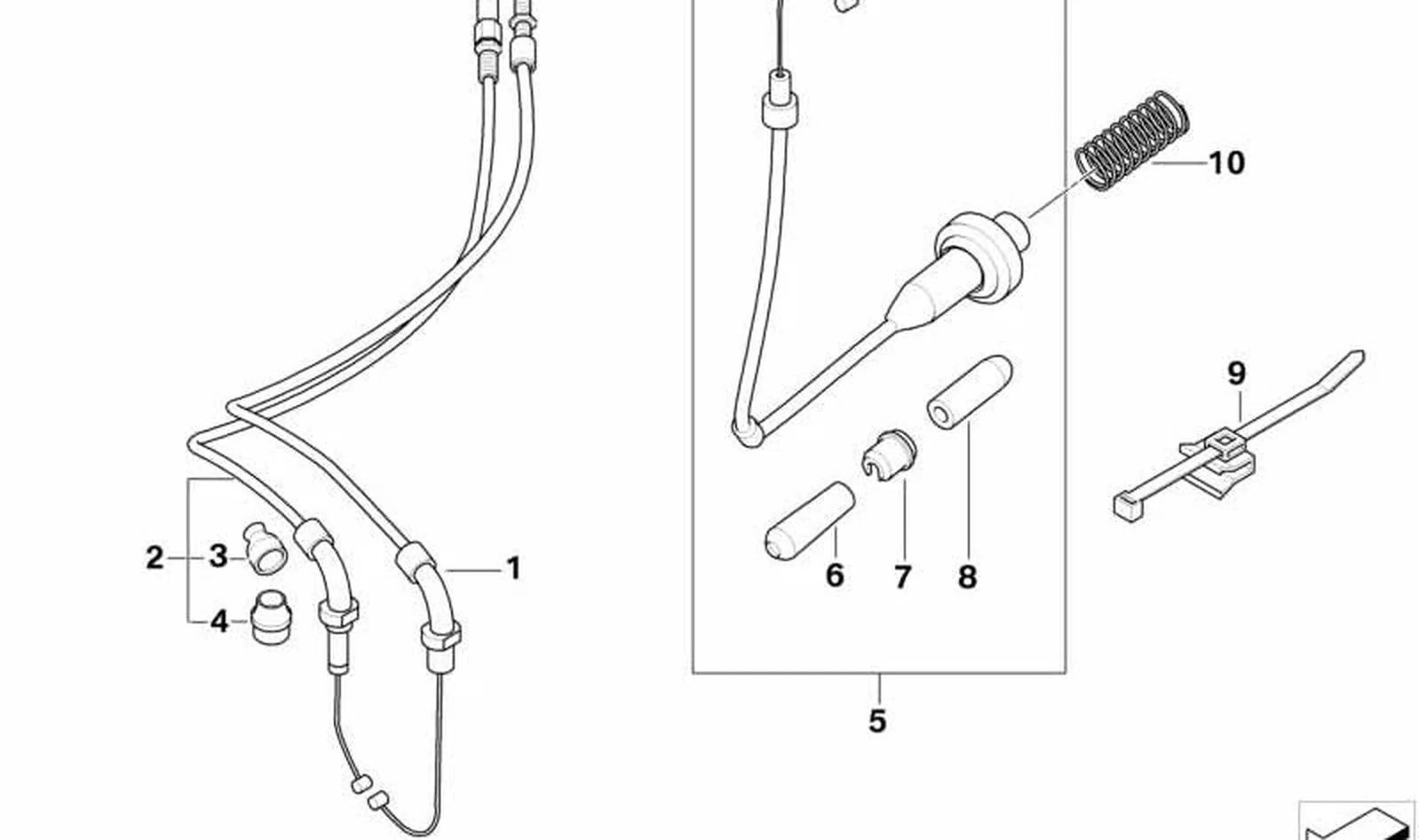 Cable Bowden de regulación de velocidad OEM 32737701213 para motos BMW K1200GT, K1300GT. Original BMW Motorrad.