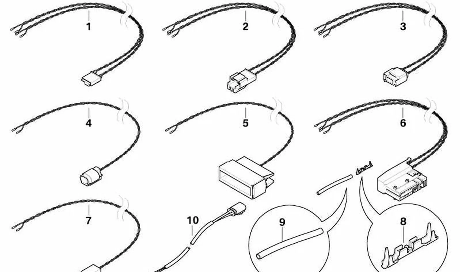 Cable de repuesto airbag acompañante OEM 61129186990 para MINI R56, R56 LCI, Clubman R55, Clubman R55 LCI, Cabrio R57. Original MINI.