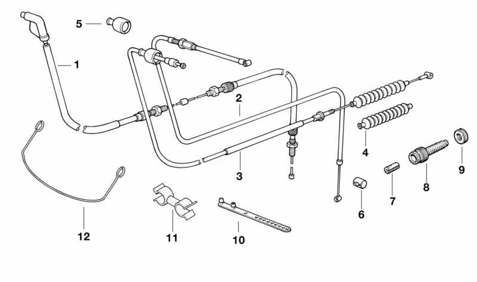 Cable del acelerador OEM 32737660230 para motos BMW R1100RS, R1100S. Original BMW Motorrad.