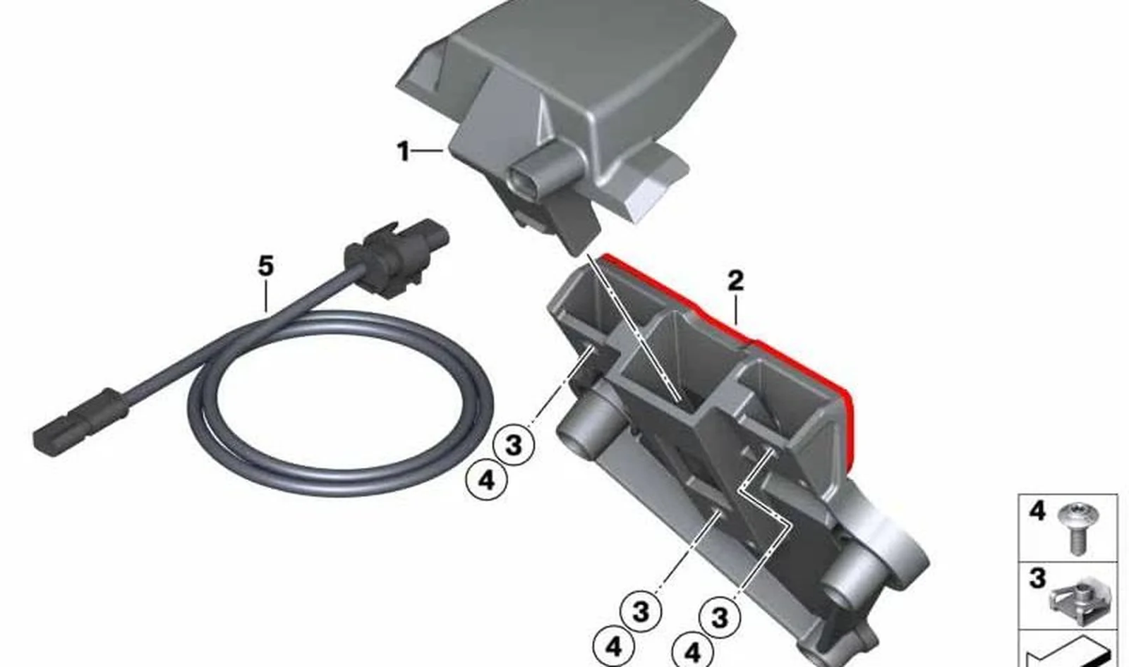 Cable luz de matrícula OEM 61129457373 para motos BMW S 1000 R, S 1000 RR, S 1000 XR, M 1000 RR, M 1000 R. Original BMW Motorrad.