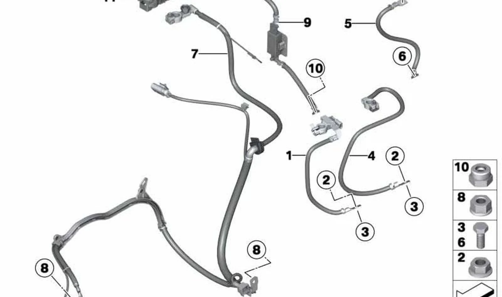 Cable positivo de batería OEM 12427571136 para MINI R56, R56 LCI, Clubman R55, Clubman R55 LCI, Cabrio R57, Cabrio R57 LCI. Original MINI. - Image 4
