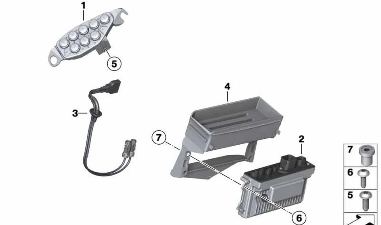 Cable USB/AUX OEM 65147709549 para motos BMW R1200RT, R900RT (K26). Original BMW Motorrad.