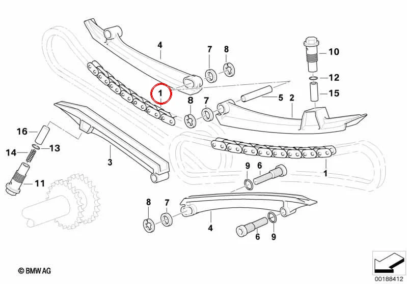 Cadena de distribución OEM 11317694427 para motos BMW R1200GS, R1200RT, R1200R, R1150GS, R850RT... y más. Original BMW Motorrad. - Image 2