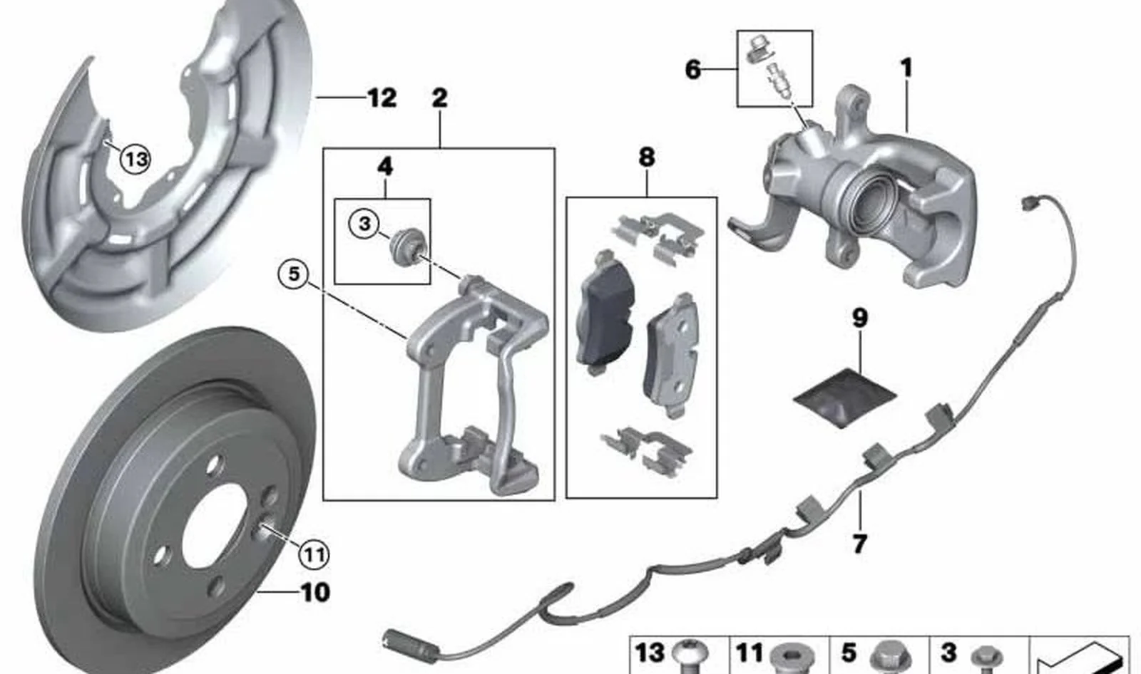 Caja de freno trasero izquierda OEM 34216785611 para MINI R56, R56 LCI, Clubman R55, Cabrio R57, Coupé R58, Roadster R59... y más. Original MINI. - Image 6