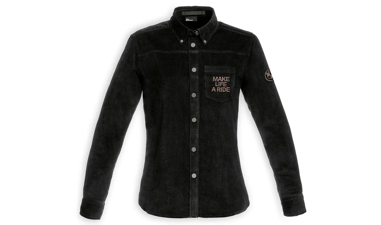 Camisa de pana negra talla S OEM 76215A1B165 para BMW Motorrad. Original BMW.