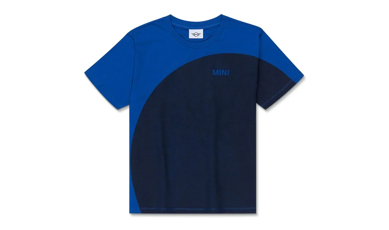 Camiseta azul Car Face Detail talla M OEM 80145B31FD6 para MINI. Original MINI.