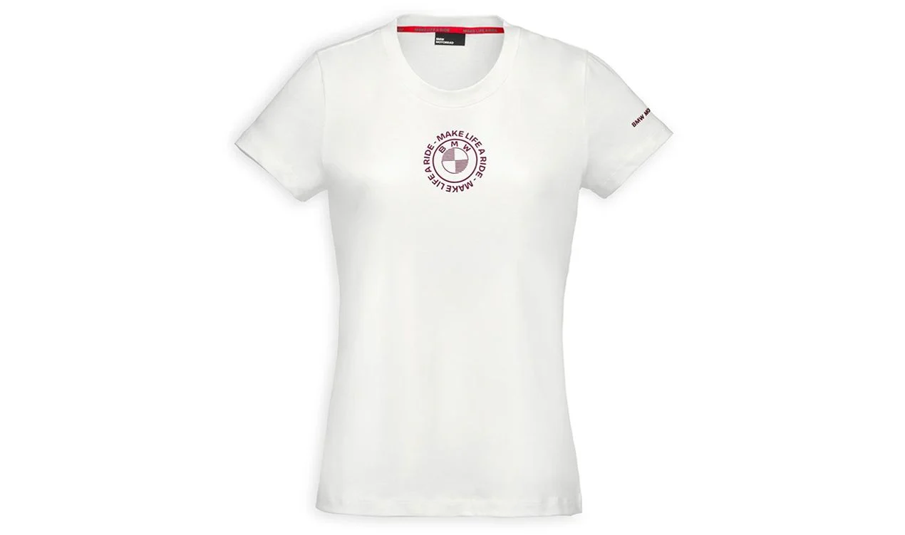 Camiseta blanca "Make Life a Ride" talla XXL para mujer OEM 76615A81289, para BMW. Original BMW Motorrad.