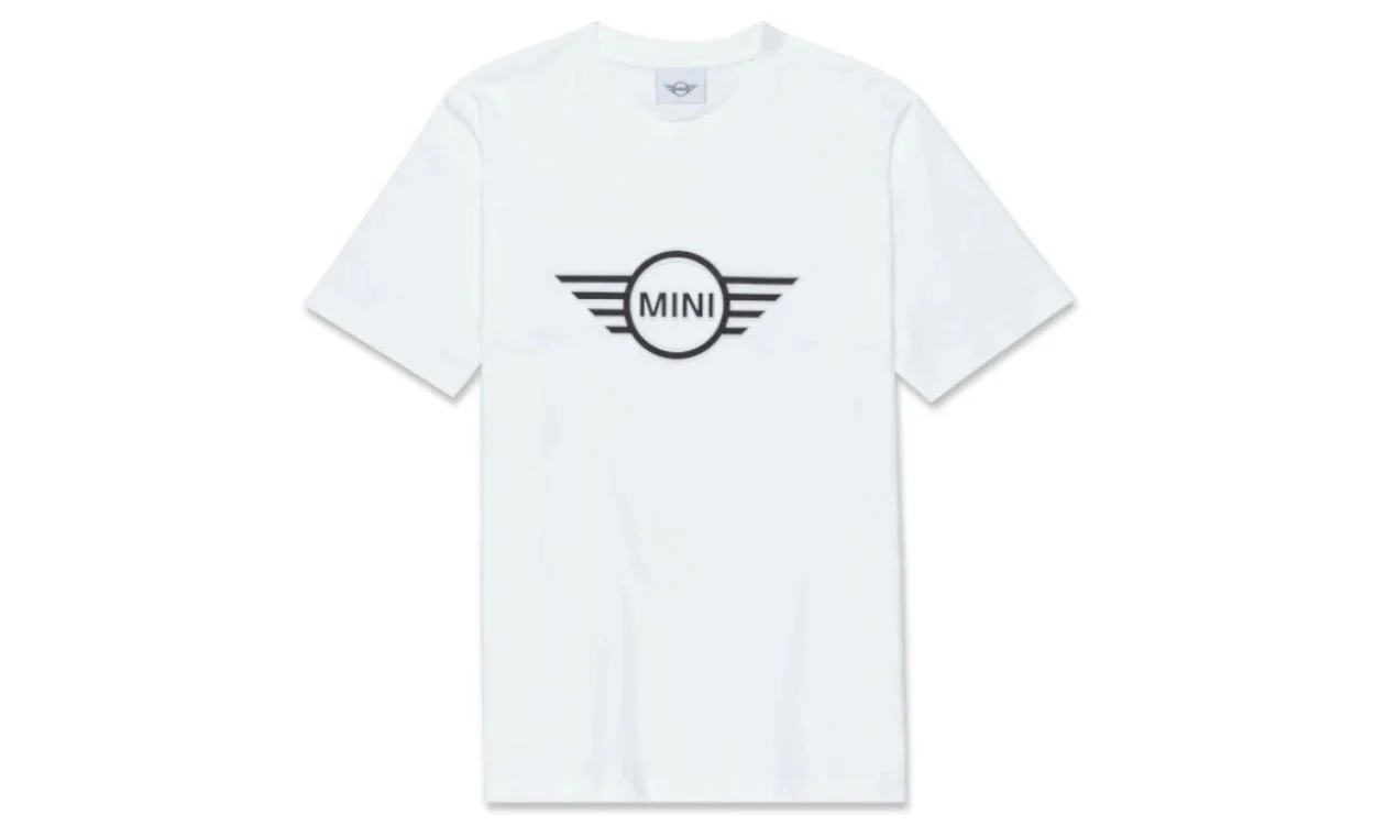 Camiseta blanca XXL con logotipo en relieve OEM 80145B32055 para MINI. Original MINI.
