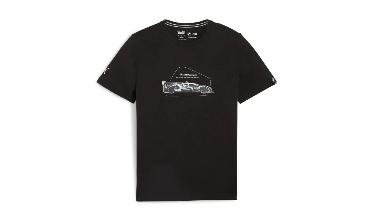 Camiseta gráfica MMS ESS negra talla XXL OEM 62416501XXL para BMW Motorsport. Original PUMA.