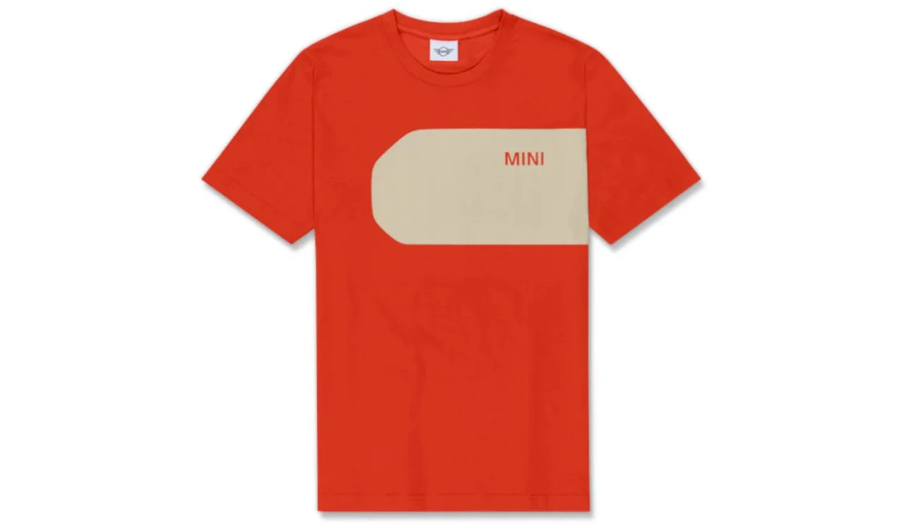 Camiseta MINI Car Face Detail roja talla M OEM 80145B32034 para BMW. Original MINI.