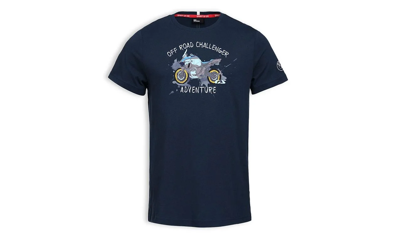 Camiseta Offroad Challenger azul noche talla S OEM 76615A811B9 para BMW Motorrad. Original BMW Motorrad.