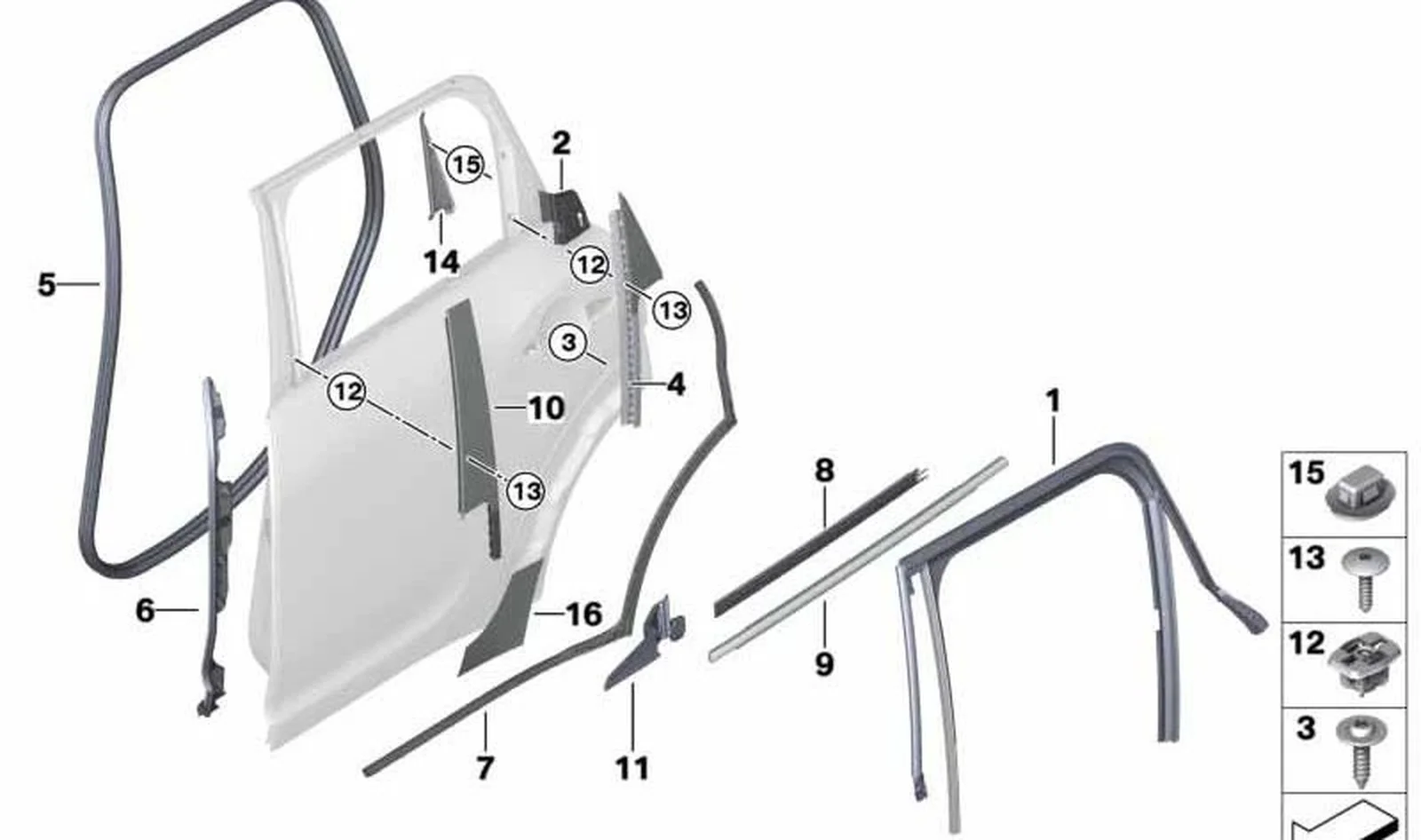 Cantonera de puerta trasera OEM 51727475754 para MINI Countryman F60, F60 LCI. Original MINI.