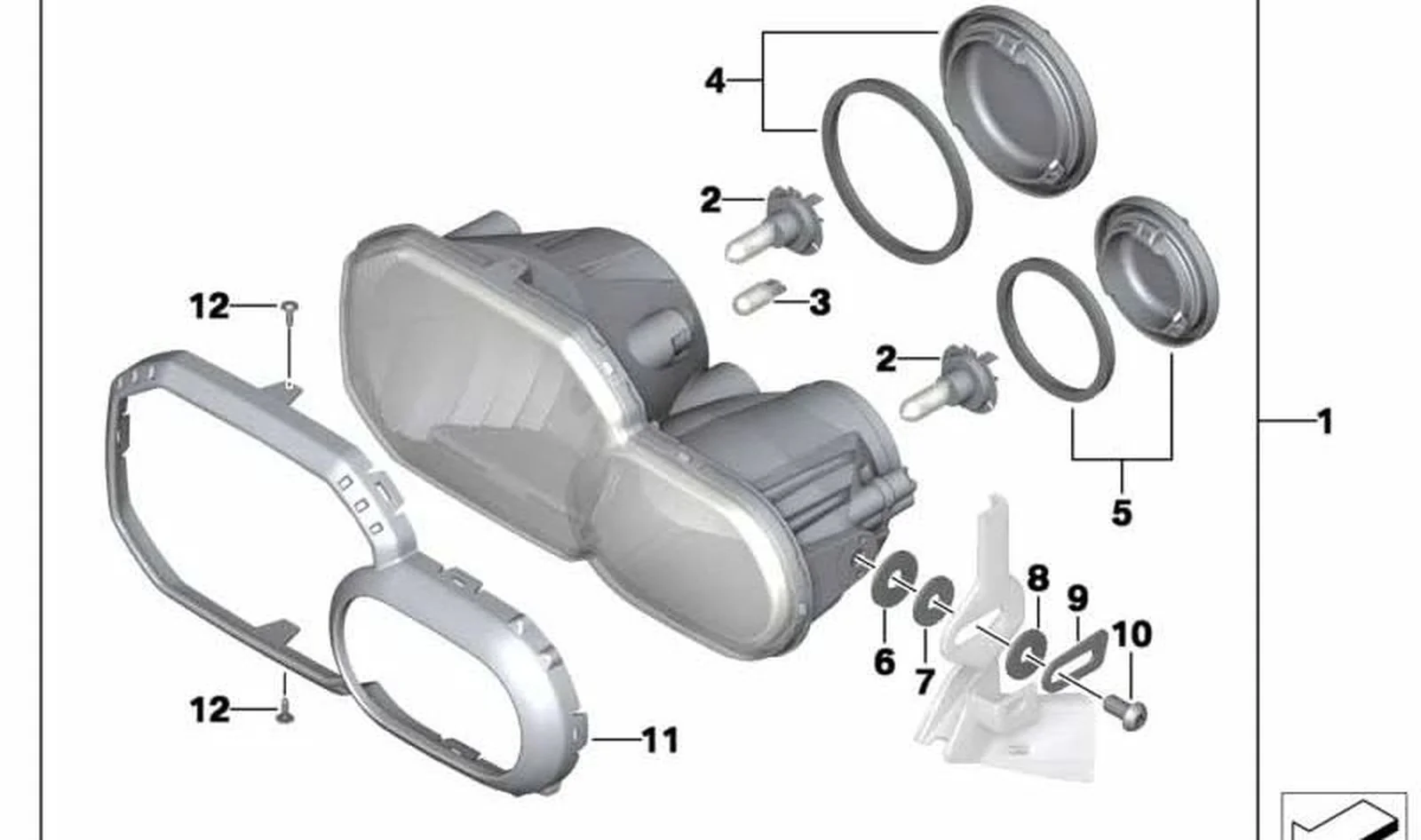 Caperuza de protección con junta OEM 63128546743 para BMW Motorrad F 700 GS, F 800 GS, F 800 R, F 800 GS Adventure. Original BMW Motorrad.