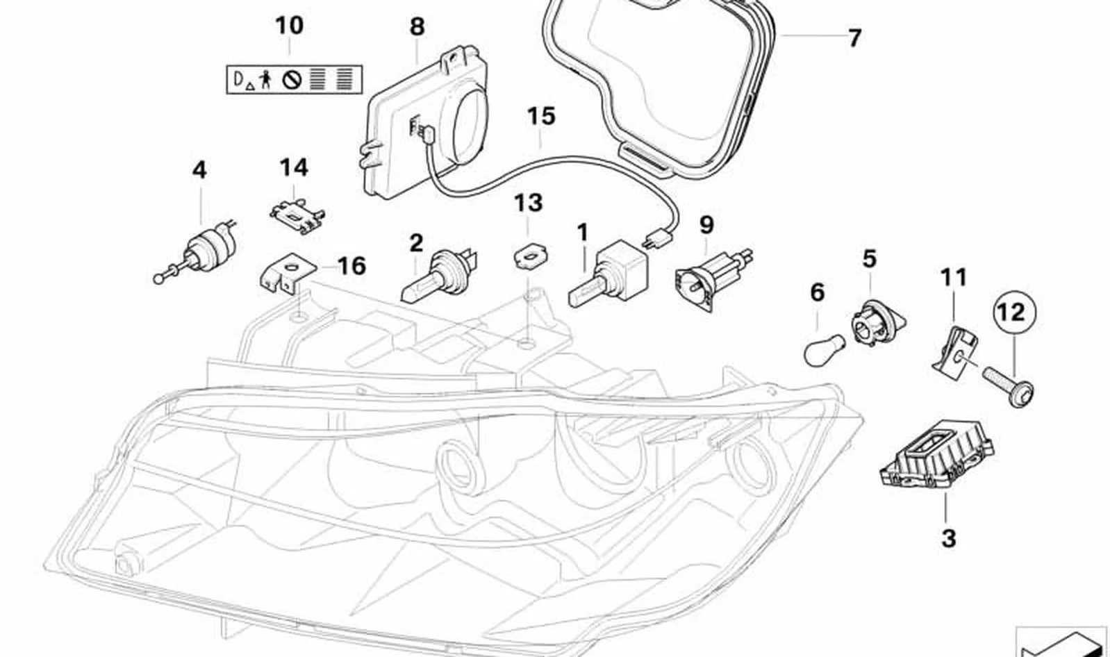 Caperuza faro Xenon derecho OEM 63117159569 para BMW Serie 3 E90, E91. Original BMW. - Image 6
