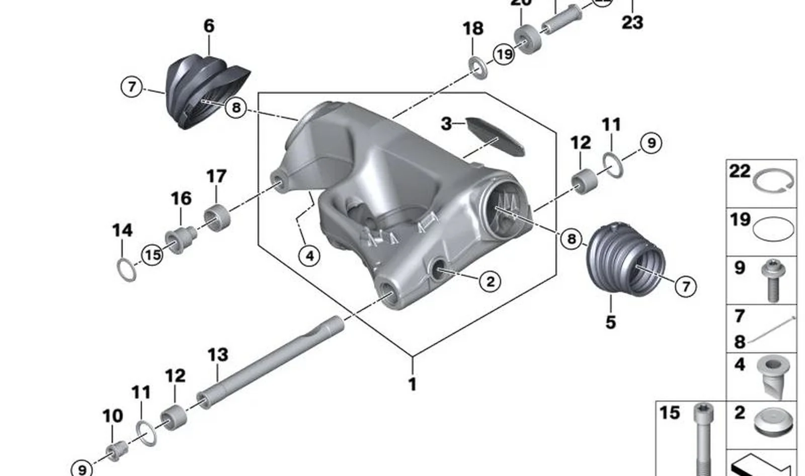 Caperuza OEM 33358529484 para motos BMW R 1300 GS, R 1200 GS, R 1250 GS, R 1200 RT, R 1250 RT... y más. Original BMW Motorrad.