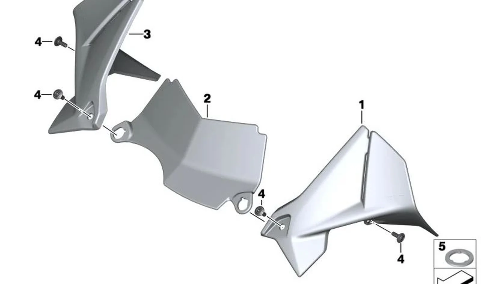 Carenado del puesto de pilotaje izquierdo OEM 46638528677 para motos BMW R1200GS, R1200GS Adventure... y más. Original BMW Motorrad.