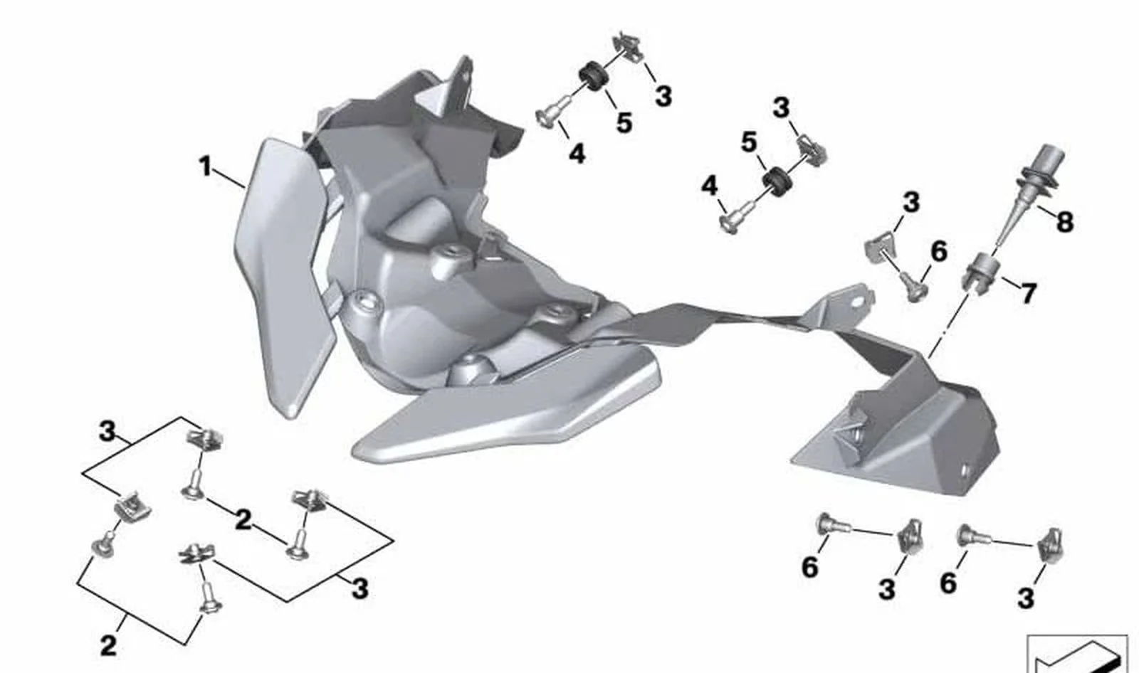 Carenado delantero inferior OEM 46638392779 para BMW Motorrad S 1000 XR (K69) 2018-2023. Original BMW Motorrad.