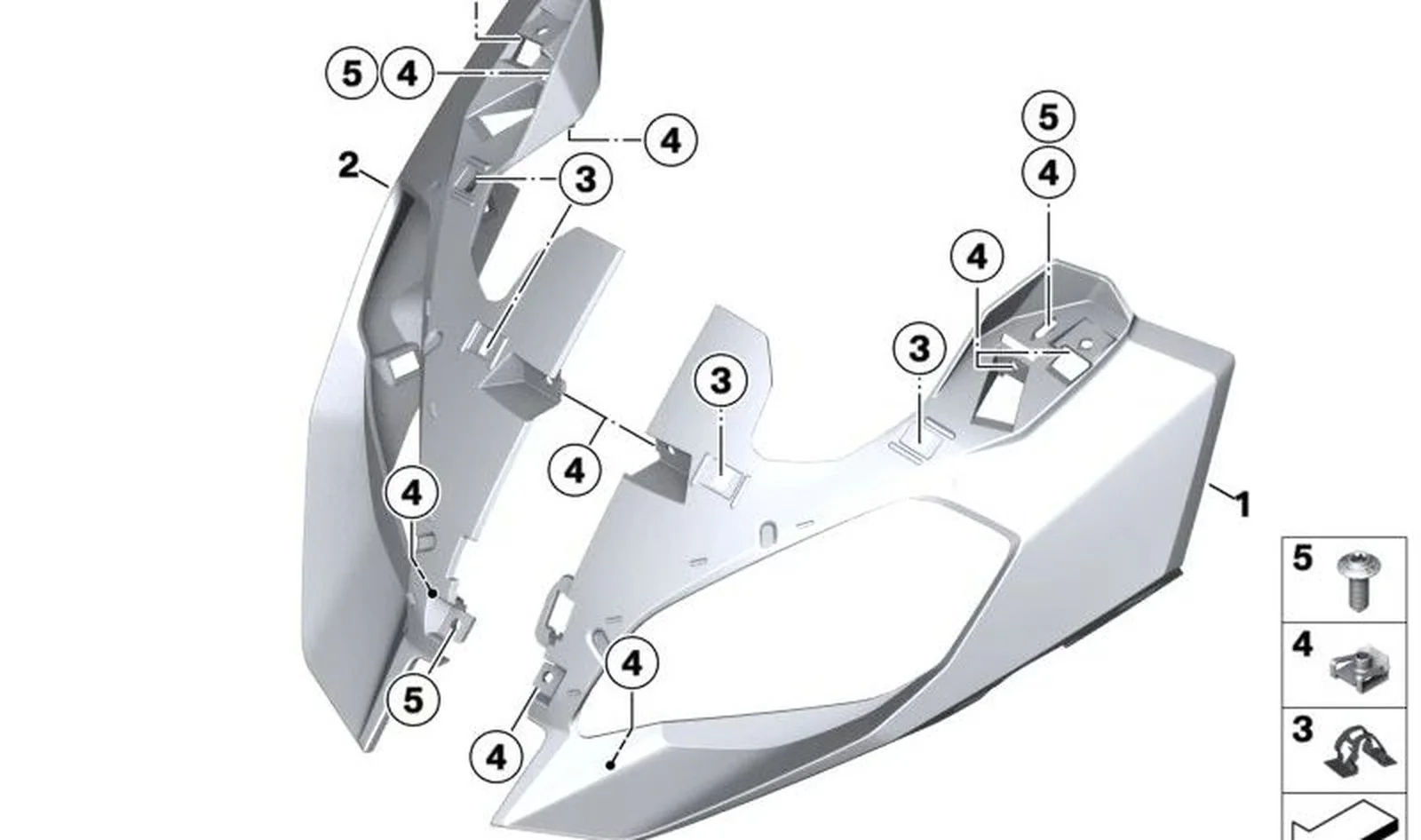 Carenado delantero izquierdo OEM 46639480189 para BMW Motorrad F 900 XR, F 900 XR A2. Original BMW Motorrad.