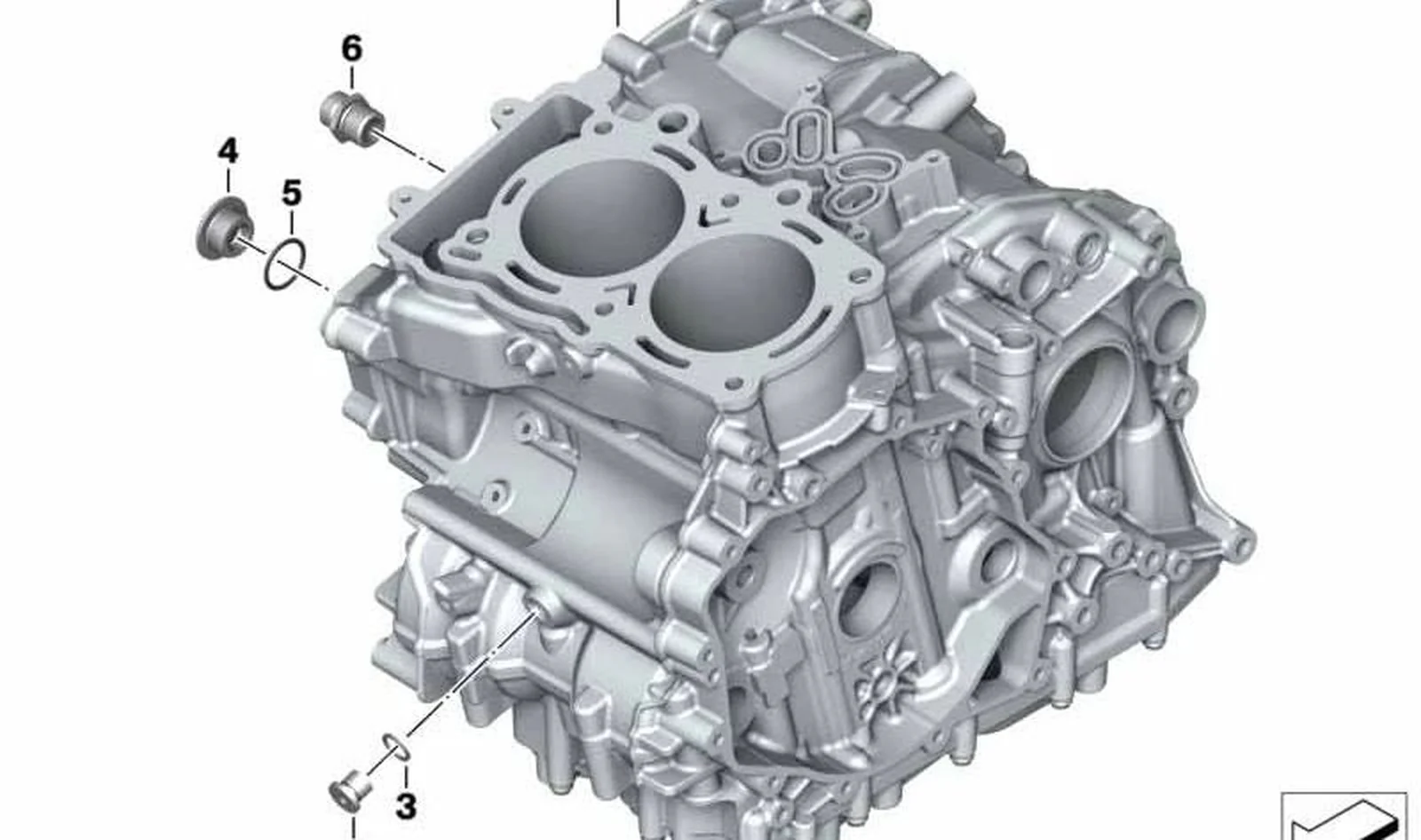 Cárter de motor OEM 11117923478 para motos BMW F750GS, F850GS, F850GS Adventure. Original BMW Motorrad.
