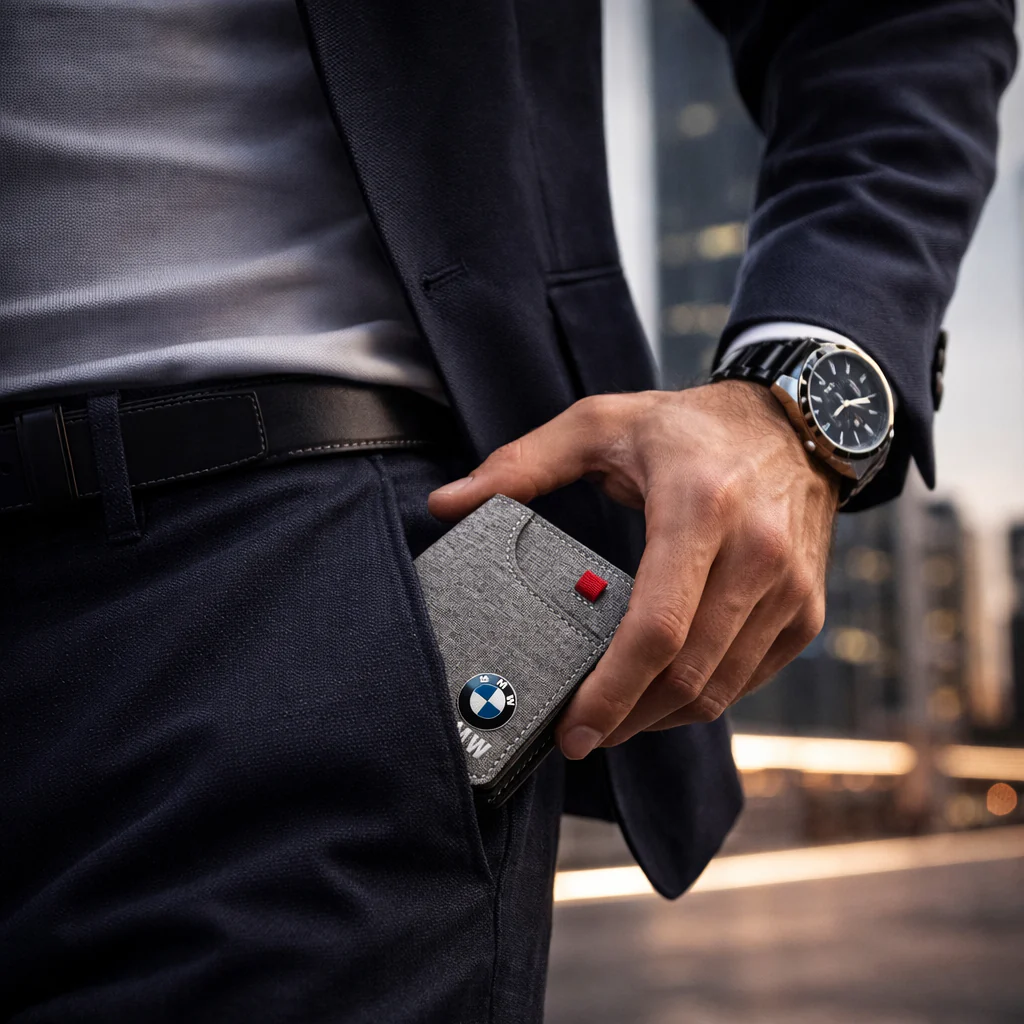 Cartera BMW compacta (tarjetero con billetero) con logo y letras BMW - Image 4