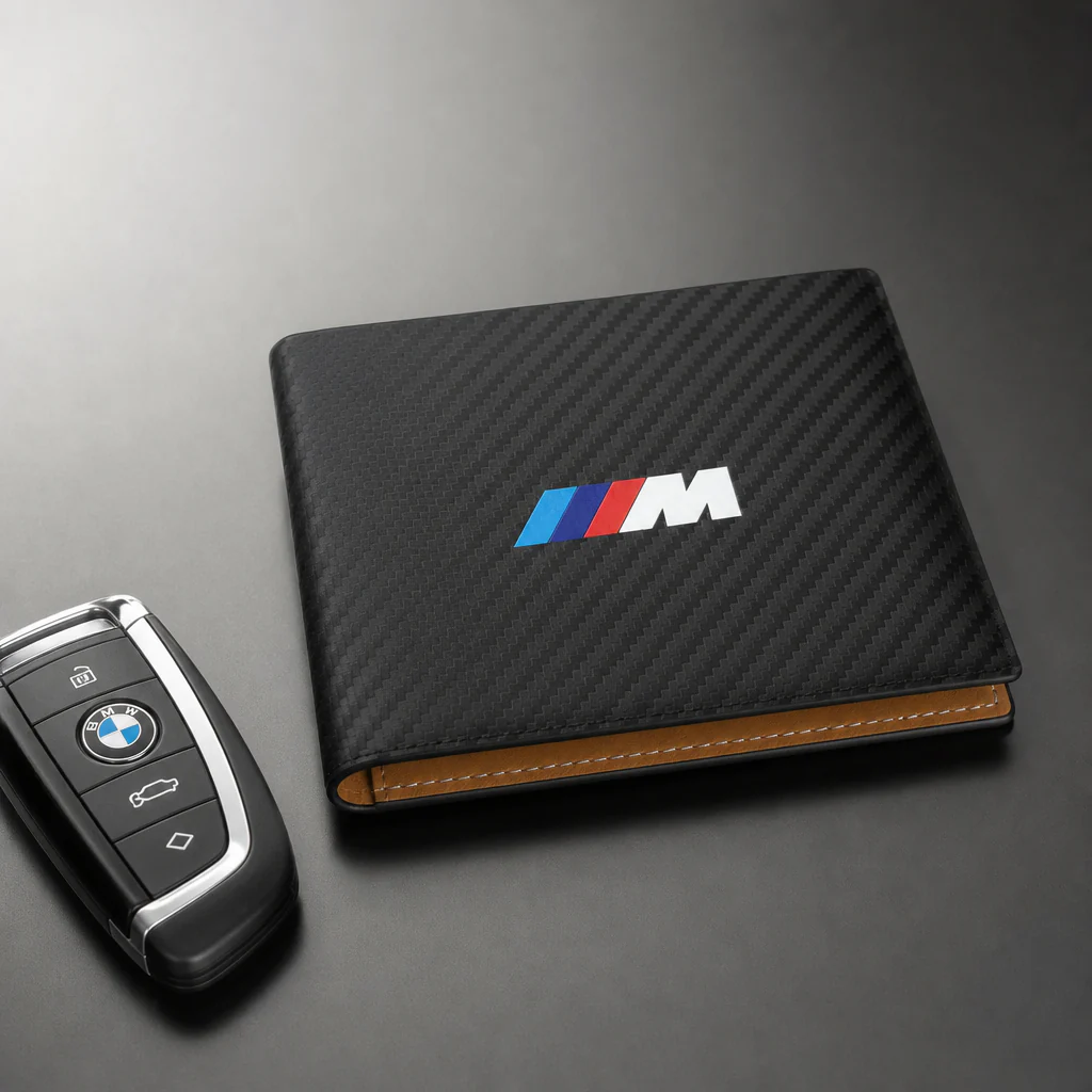 Cartera BMW M (tarjetero) efecto fibra de carbono con monedero