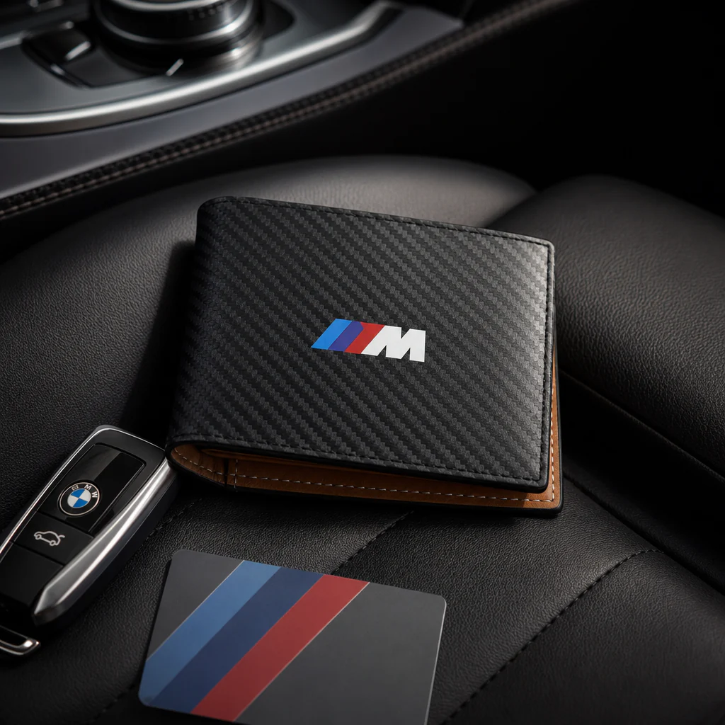 Cartera BMW M (tarjetero) efecto fibra de carbono con monedero - Image 4