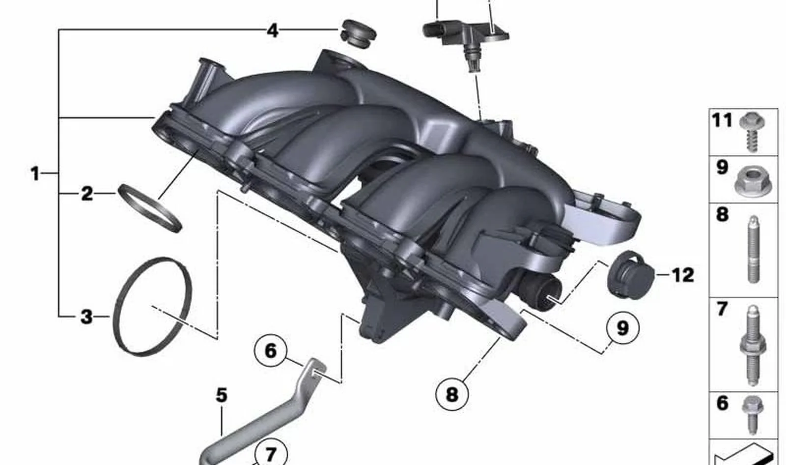 Casquillo de goma OEM 11617593928 para MINI R56, R57, R60, R61, BMW F20, F30... y más. Original BMW y MINI.