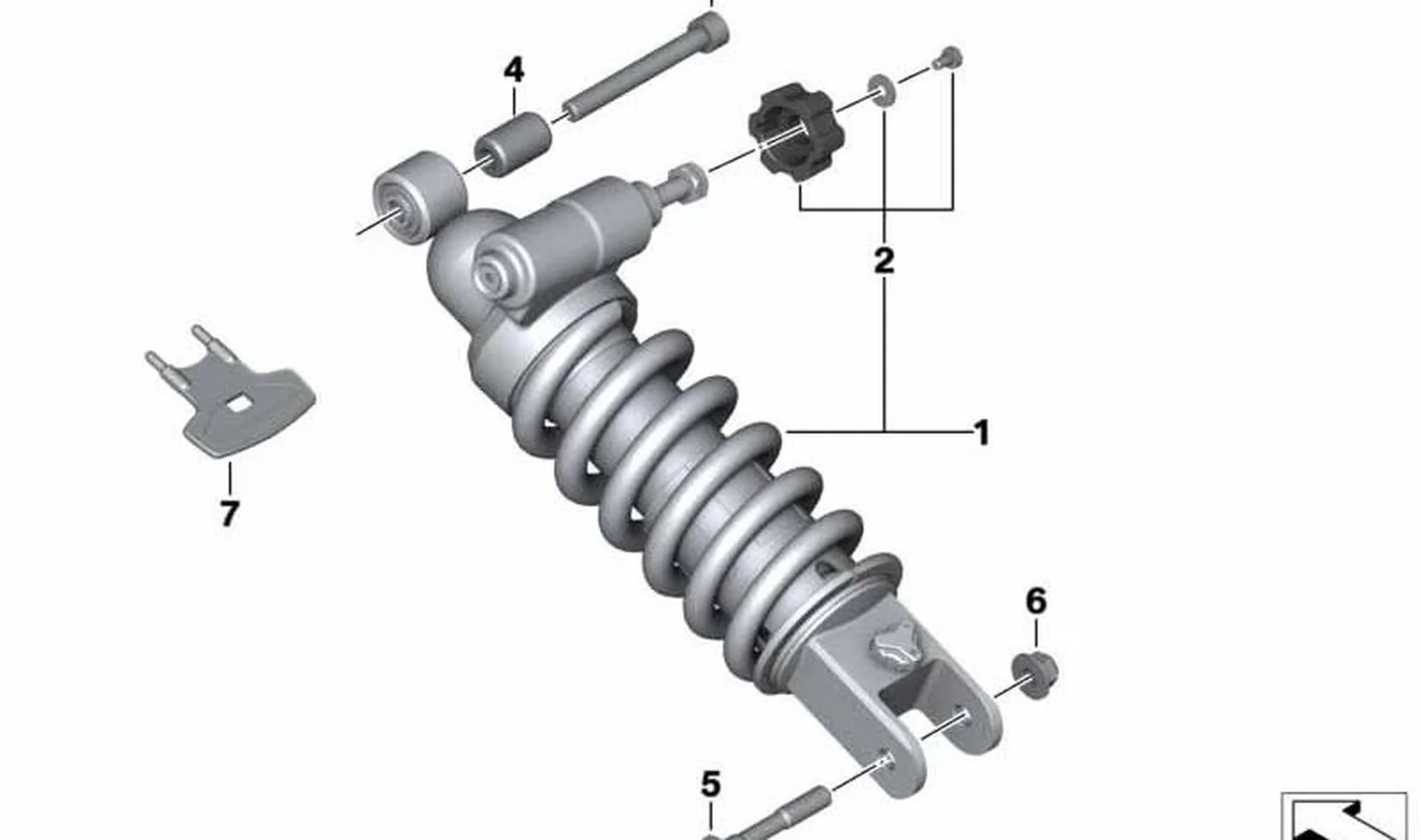 Casquillo de suspensión trasera OEM 33548550146 para BMW Motorrad F 800 R, F 800 S, F 800 ST, F 800 GT. Original BMW Motorrad.