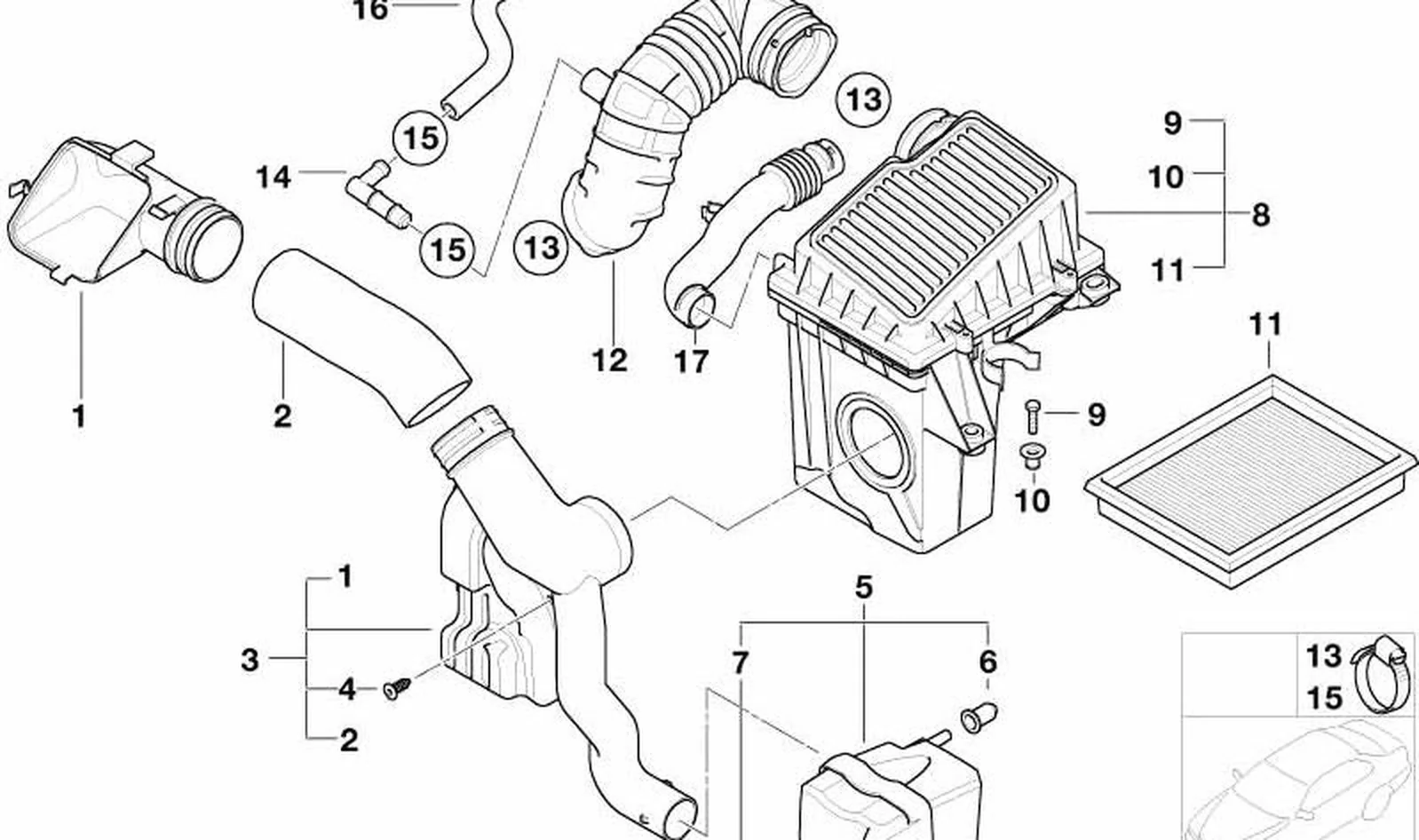 Casquillo distanciador OEM 13721498674 para MINI R50, R53, Cabrio R52. Original MINI.