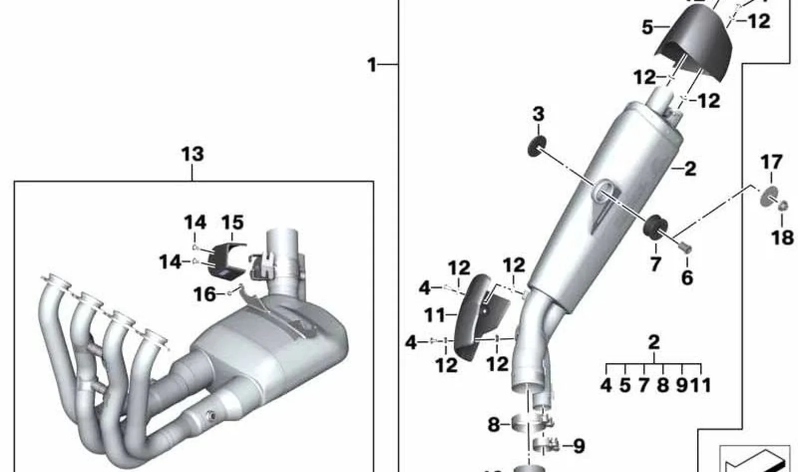 Casquillo distanciador OEM 77118392370 para BMW S 1000 RR K46 (09/2015 - 11/2018). Original BMW Motorrad.