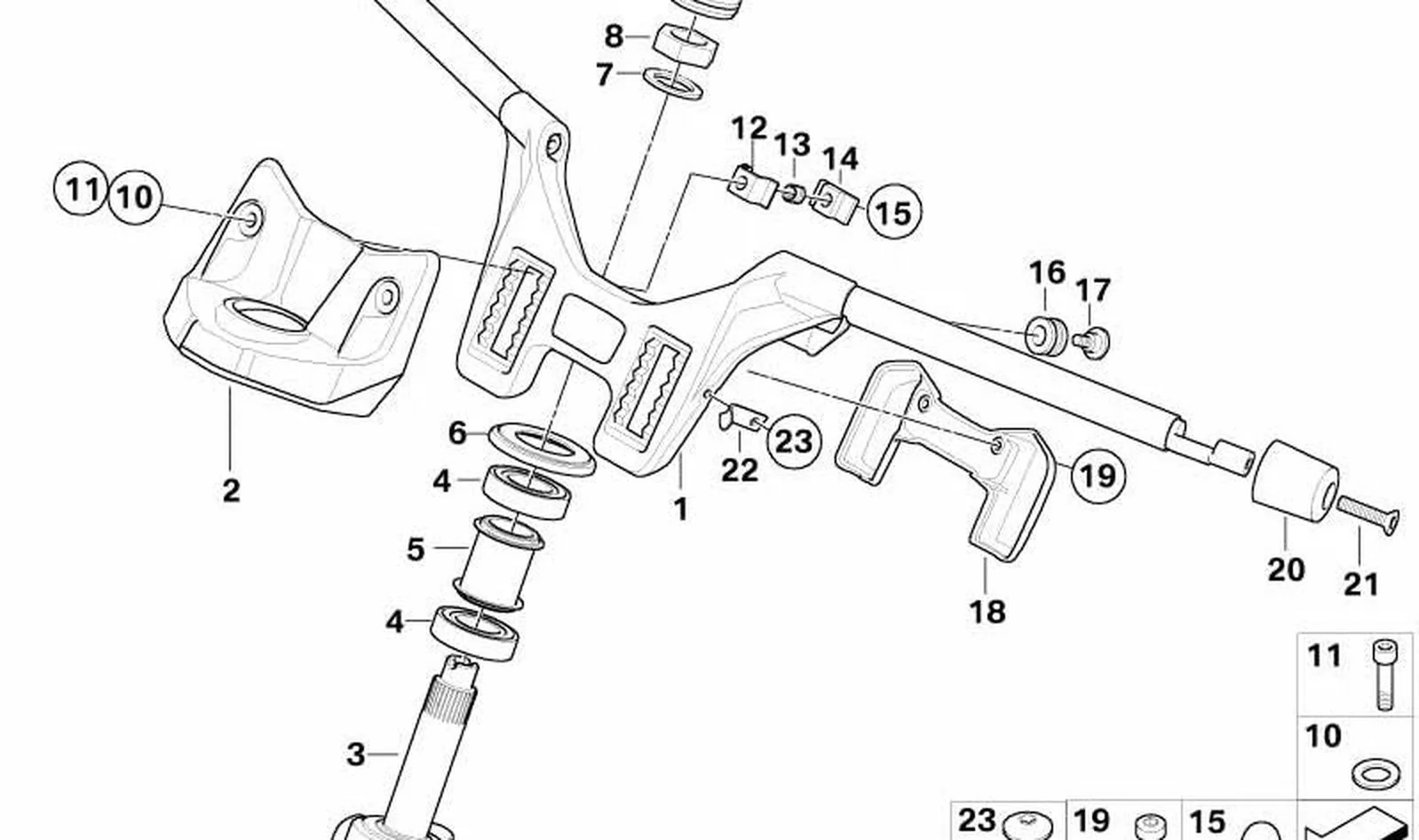 Casquillo roscado OEM 32717678306 para motos BMW K 1200 GT, K 1300 GT. Original BMW Motorrad.