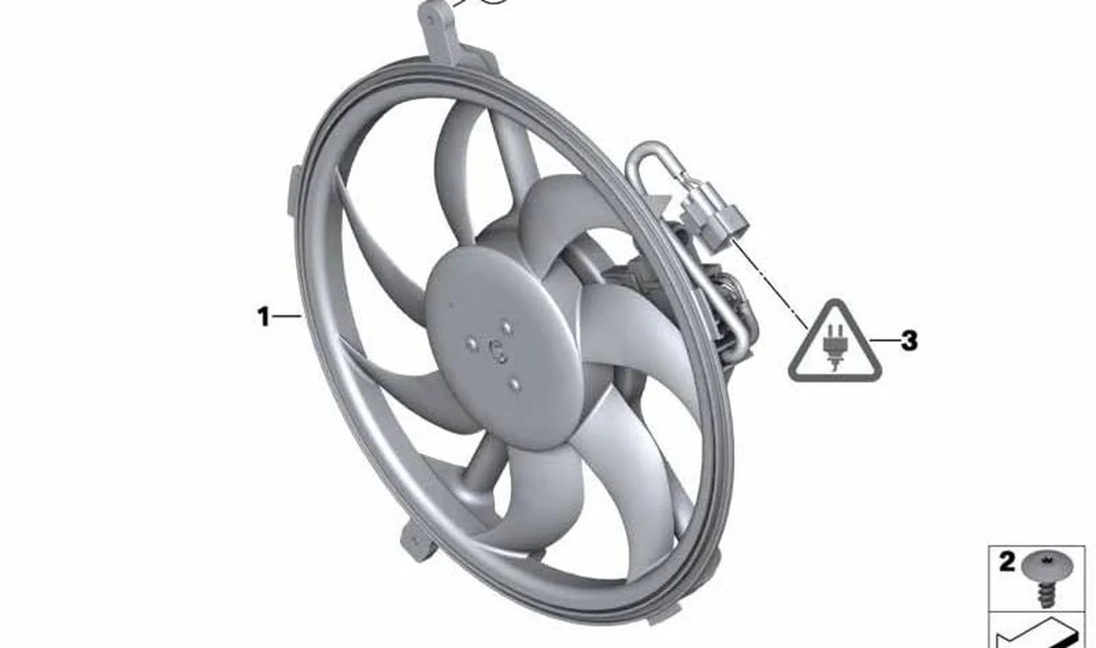 Cerco de ventilador con ventilador OEM 17428509990 para MINI R56 LCI, Clubman R55 LCI, Cabrio R57 LCI, Coupé R58, Roadster R59, Countryman R60, Paceman R61. Original MINI.