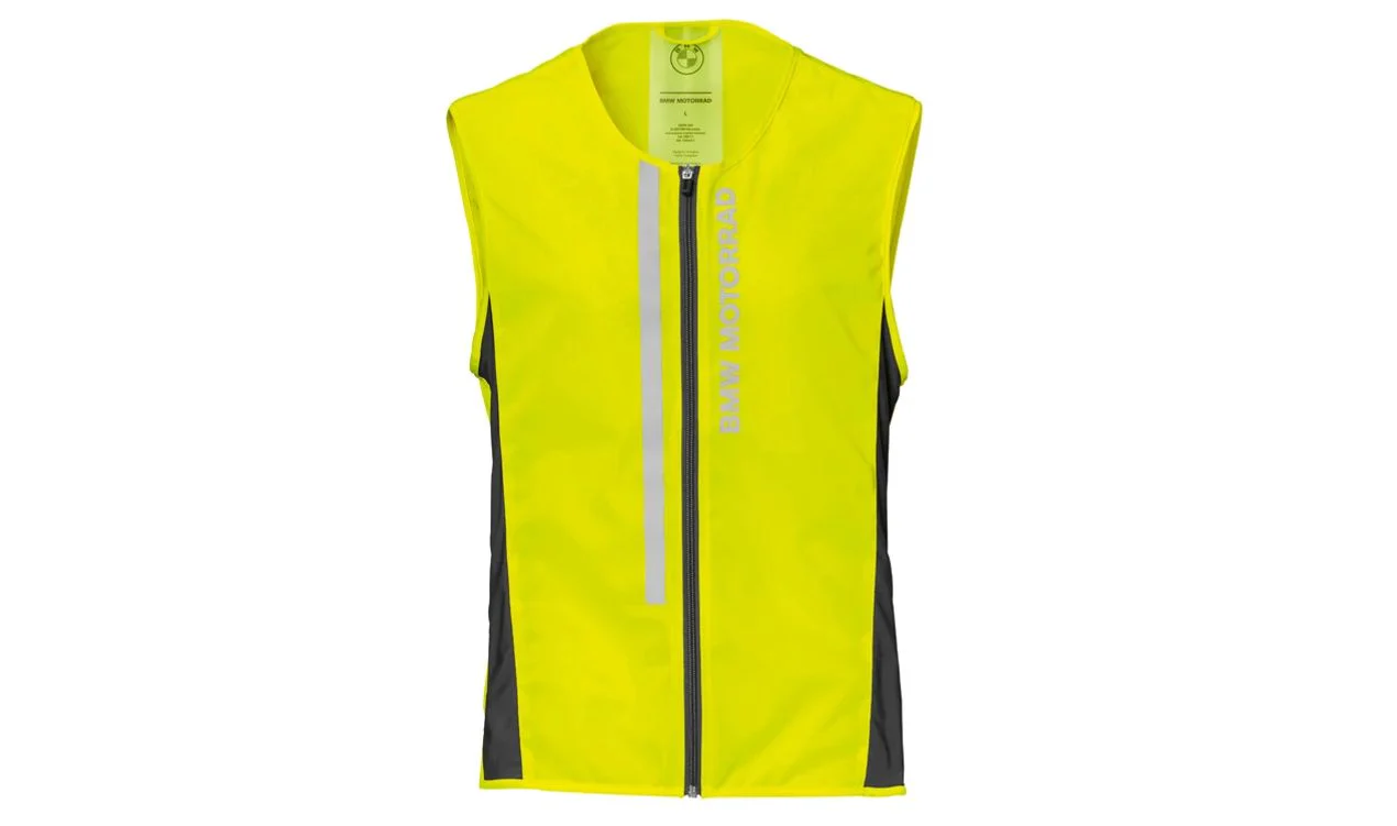 Chaleco HighViz amarillo neón talla XXL OEM 76427109640 para BMW Motorrad. Original BMW Motorrad.