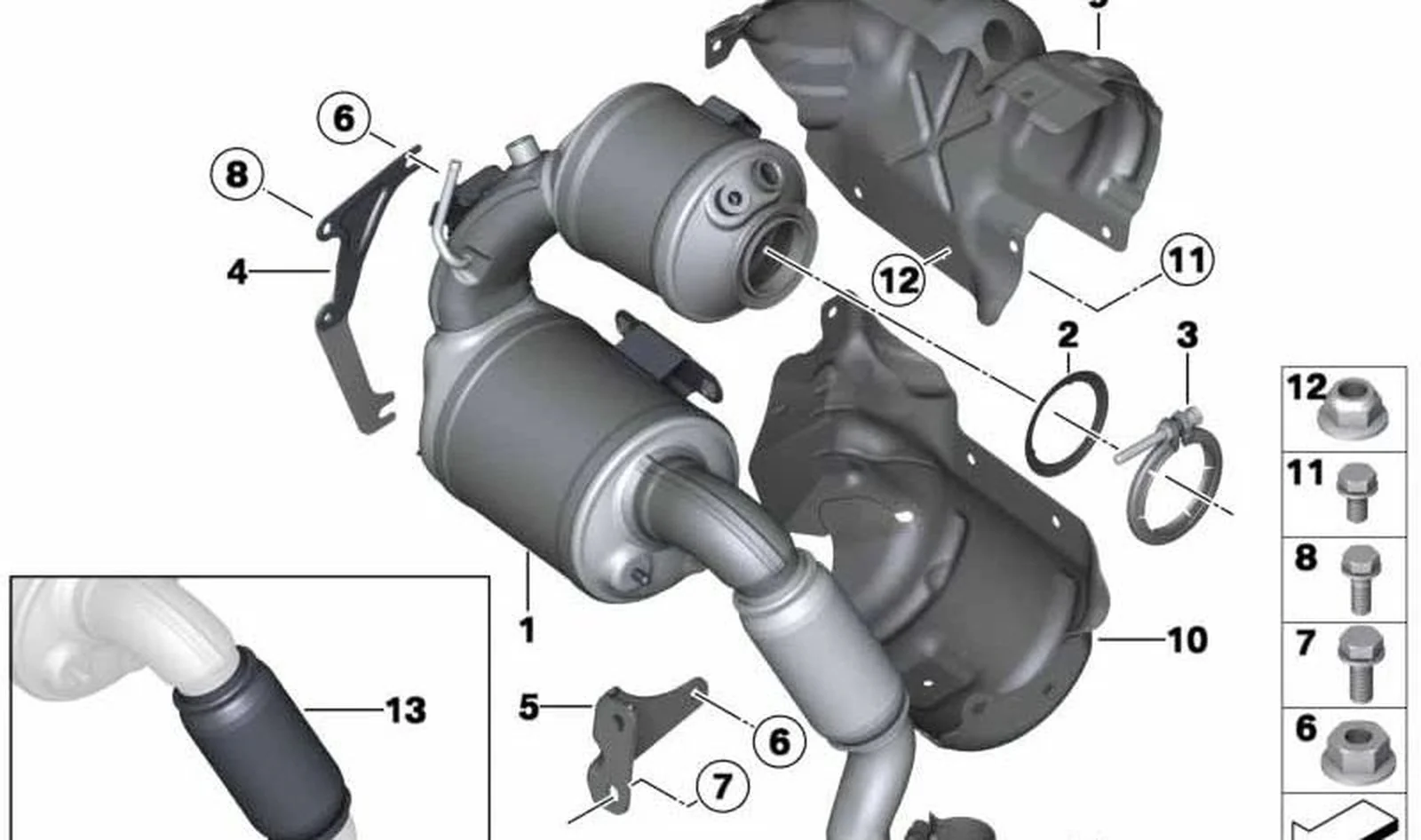 Chapa de calorÃfugo OEM 18308509066 para MINI R56 LCI, Clubman R55 LCI, Cabrio R57 LCI, Coupé R58, Roadster R59, Countryman R60, Paceman R61. Original MINI. - Image 3