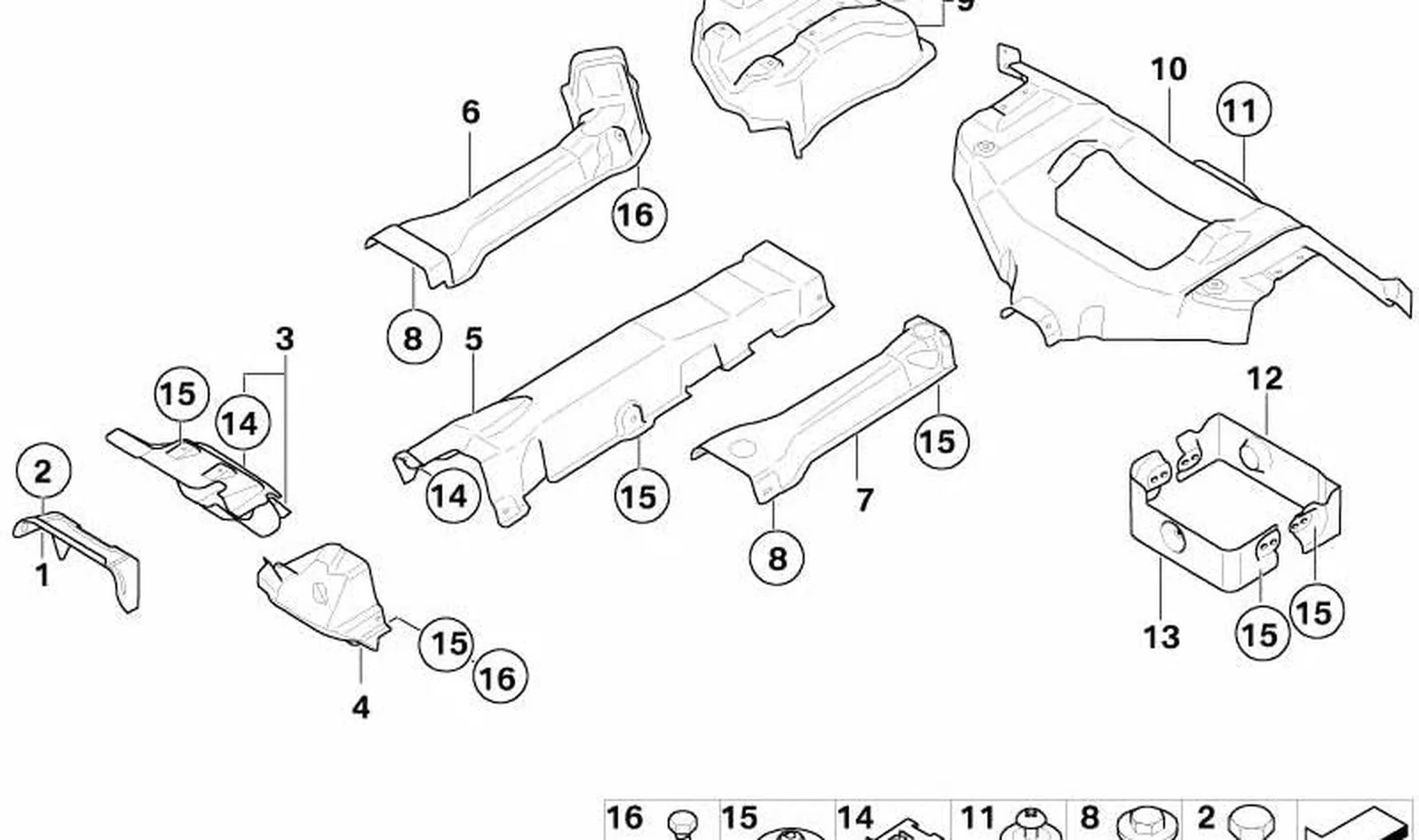 Chapa de calorífugo pared frontal OEM 51487201452 para MINI R50, R53, Cabrio R52. Original MINI.