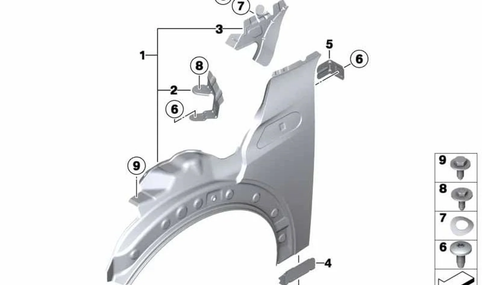 Chapa de cierre panel lateral izquierdo OEM 41352754723 para MINI R56, R56 LCI, Clubman R55, Cabrio R57, Coupé R58, Roadster R59... y más. Original MINI. - Image 2