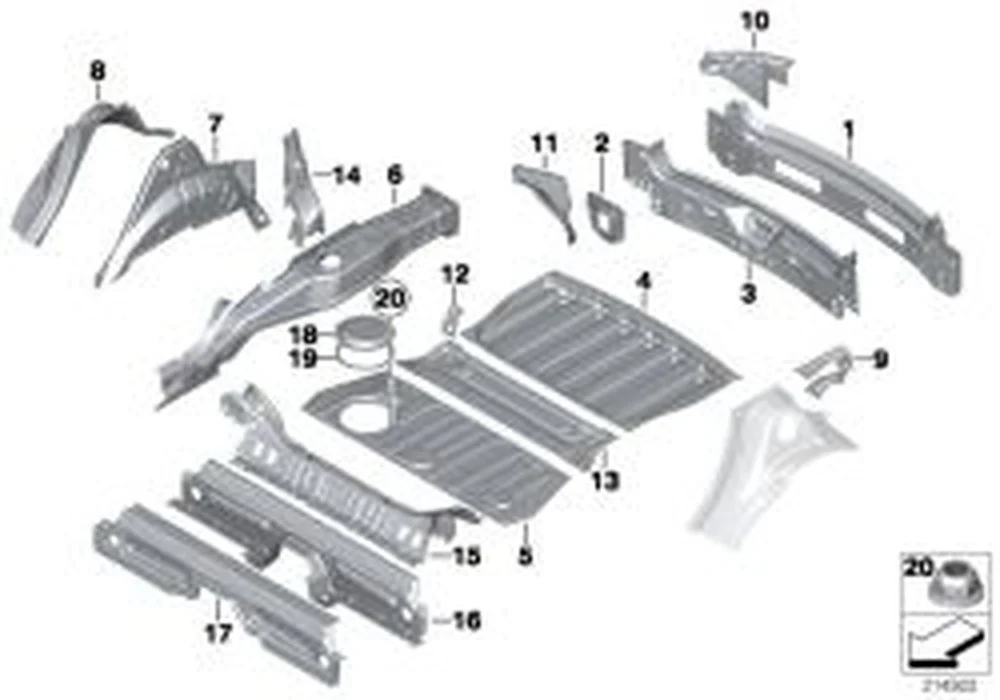 Chapa de cierre para pasarruedas derecha OEM 41009805628 para MINI Countryman R60, Paceman R61. Original MINI.