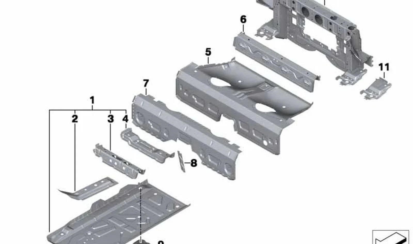 Chapa de fondo trasera OEM 41127069343 para MINI R50, R53. Original MINI. - Image 2