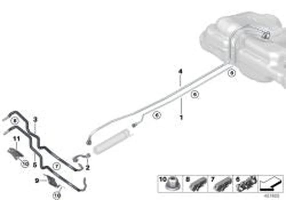 Chapa protectora conductos combustible OEM 16127497998 para MINI Clubman F54, Countryman F60, BMW X1 F48, X2 F39... y más. Original BMW y MINI.