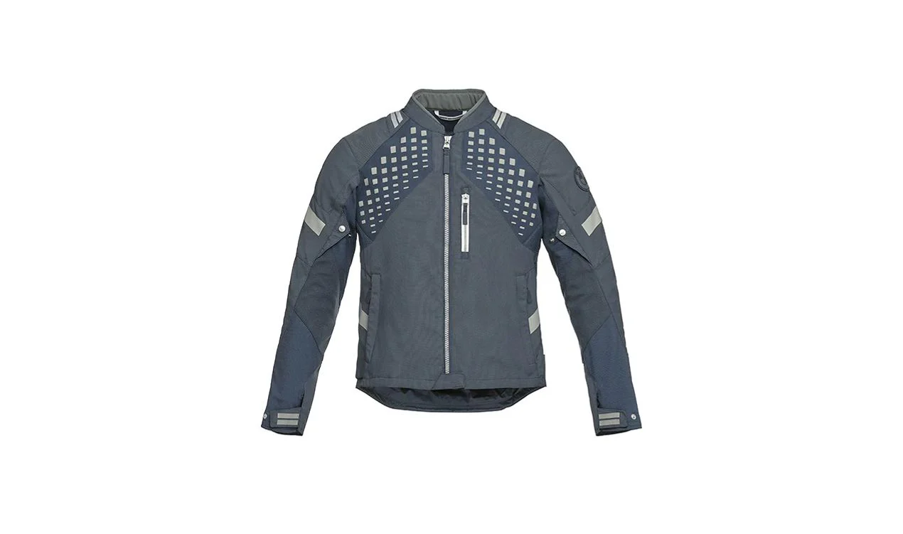 Chaqueta Aravis Air azul-gris OEM 76115A80C32 para todas las motos BMW. Original BMW Motorrad.